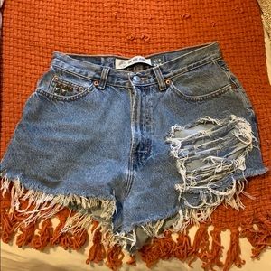 Gap Blue Jeans Custom Ripped Shorts